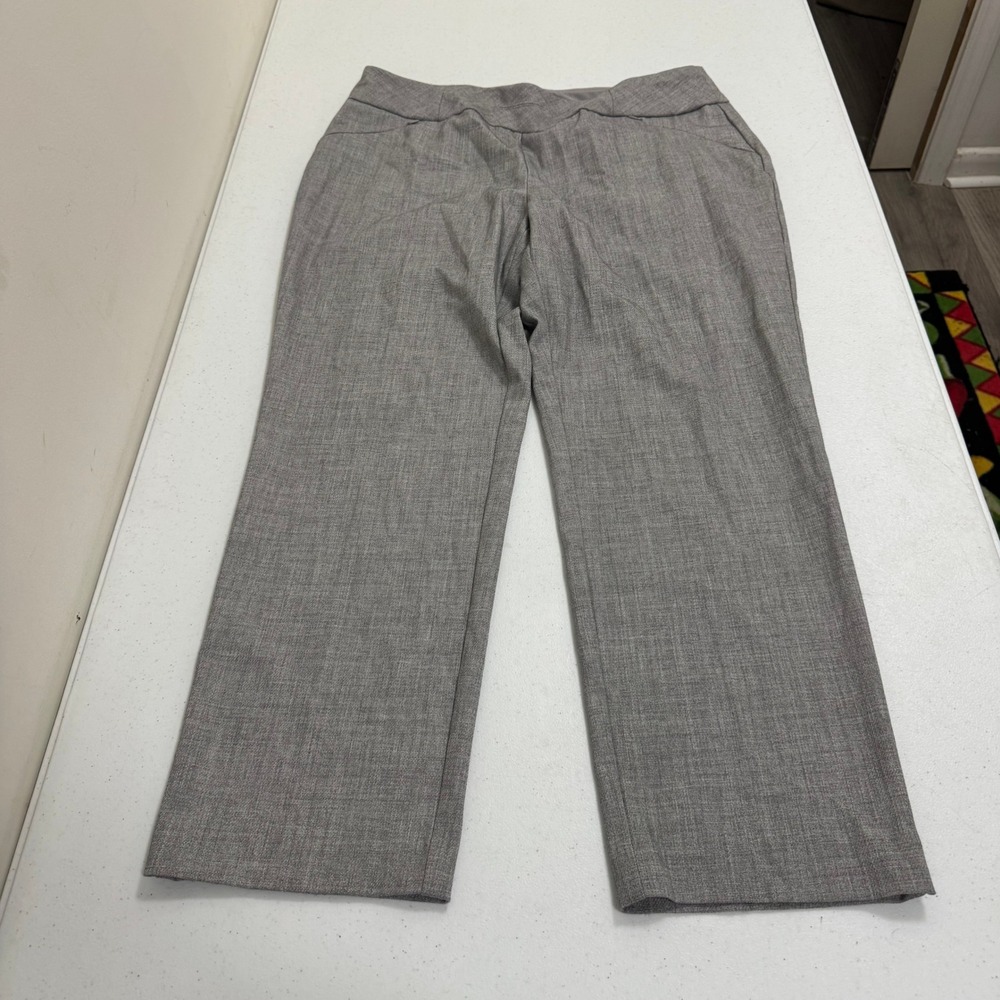 Investments‎ Petites Womens Grey Pull On Straight Leg Dress Pants 14PR